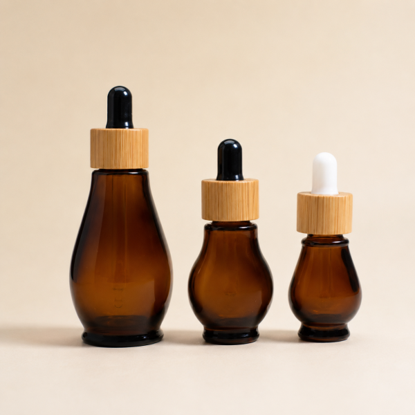 Chai Serum Hình Bầu 20ml / 30ml / 50ml Thủy Tinh Nâu Cao Cấp