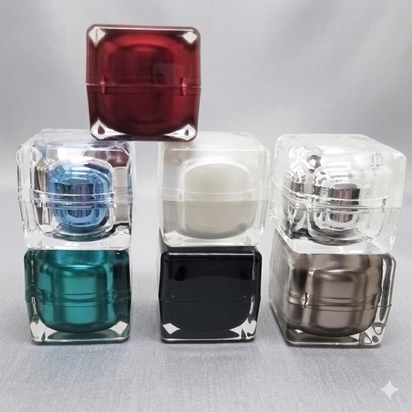 Hũ Mỹ Phẩm Acrylic Khối Vuông Cao Cấp