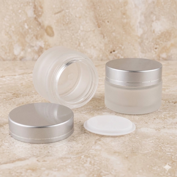 Hũ Thủy Tinh Mờ 30g Nắp Nhôm Bạc