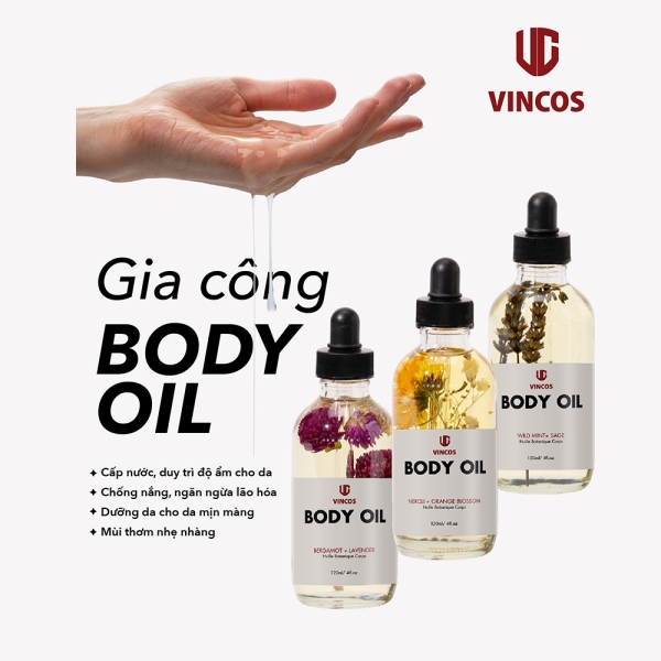 GIA CÔNG DẦU DƯỠNG THỂ BODY OIL TẠI VINCOS