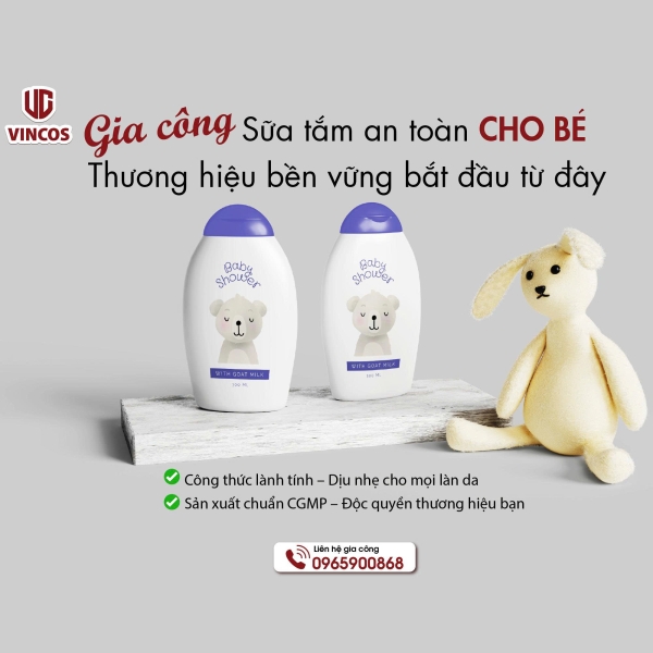 GIA CÔNG SỮA TẮM TRẺ EM AN TOÀN – LÀNH TÍNH CÙNG VINCOS
