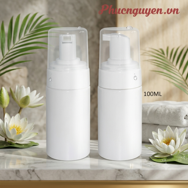Chai tạo bọt thân Trắng 100ml