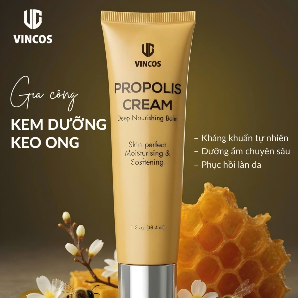 GIA CÔNG KEM DƯỠNG TỪ KEO ONG